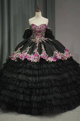 Elegant Detachable Sleeve Quinceanera Dress Classic Lace Up Sweet 16 Dress Ball Gown Dress