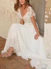 Elegant Lace/Tulle Wedding Dress With Removable Sleeves