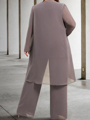 Elegant Mother of the Bride Pantsuits in Chiffon with Jacket