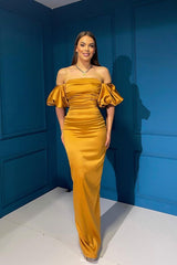 Elegant Off The Shoulder Bubble Sleeve Mermaid Evening Dress Online