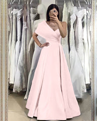 Elegant Royal Blue One Shoulder Sweetheart Evening Dress with Off the Shoulder Detail Online