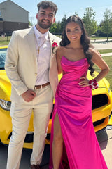 Elegant White 2-Piece One-Button Peak Lapel Men's Prom Suit