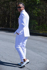 Elegant White Peak Lapel 2-Piece Prom Wedding Suit