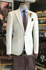 Fancy Champagne 2 Piece Peaked Lapel Prom Men's Suit