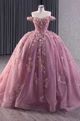 Floral Lace Off the Shoulder Quinceanera Dress Corset Party Ball Gown Sweet 16 Dress