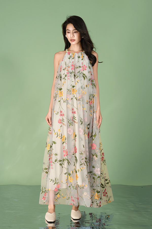 Floral Sleeveless Maxi Summer Holiday Dress