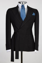 Formal Black Notched Lapel 2 Piece Prom Suit