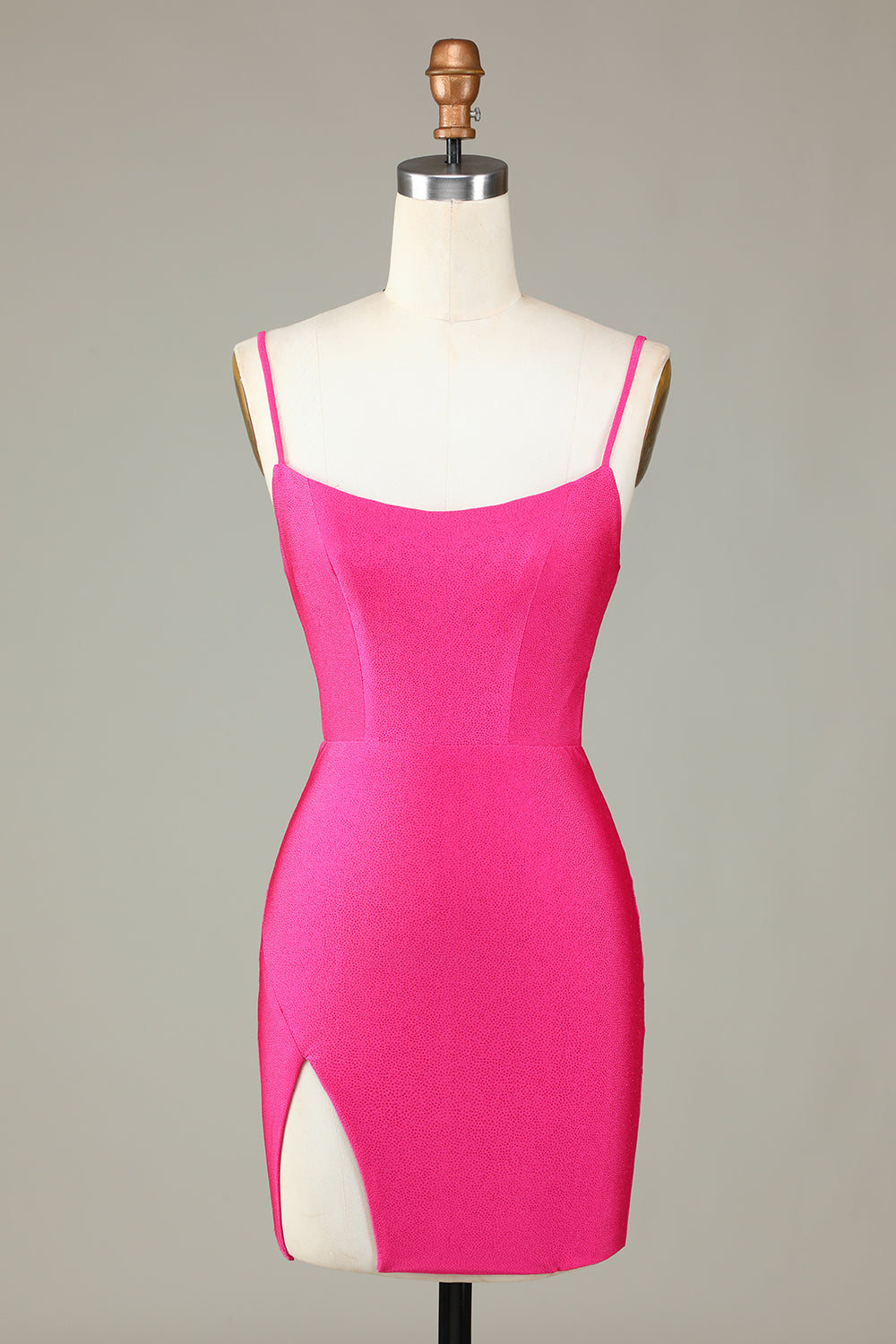 Fuchsia Homecoming Dress Sequin Lace-Up Tight Short Prom Dress