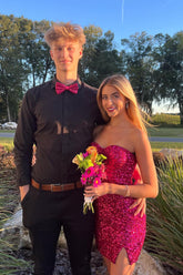 Fuchsia Homecoming Dress Sweetheart Tight Short Prom Dress