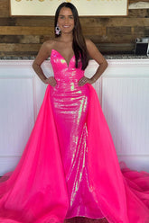 Fuchsia Prom Dress Mermaid Long Evening Dress