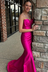 Fuchsia Sweetheart Prom Dress Mermaid Long Evening Dress