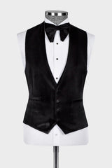 Generous Burgundy Peaked Lapel 3 Piece Sequins Prom Suit