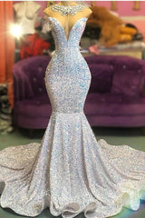 Glamorous Sequins Mermaid Long Prom Dress