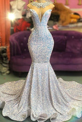Glamorous Sequins Mermaid Long Prom Dress