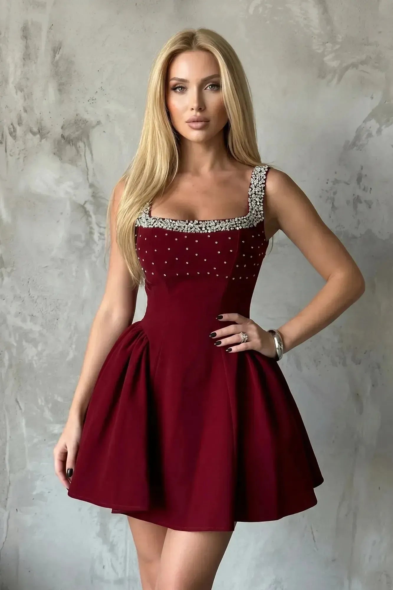 Glitter Mesh Mini Dress with Tiered Ruffles Homecoming Dresses