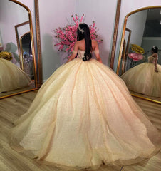 Gorgeous Ball Gown Off Shoulder Sleeveless Beaded Tulle Quinceanera Dress Princess Evening Party Gown For Sweet 16