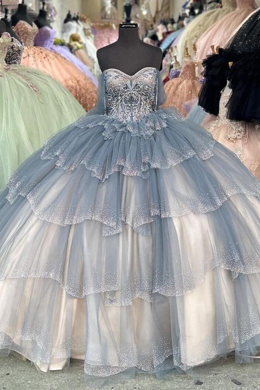 Gorgeous & Chic Ball Gown Off Shoulder Tiered Ruffles Princess Quinceanera Dress Evening Party Dress Ball Gown Birthday Party Dress For Sweet 16