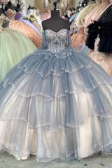 Gorgeous & Chic Ball Gown Off Shoulder Tiered Ruffles Princess Quinceanera Dress Evening Party Dress Ball Gown Birthday Party Dress For Sweet 16