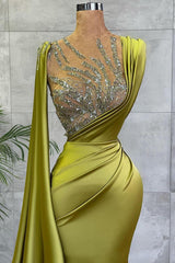 Gorgeous Mermaid Beadings Prom Dress Long With Ruffles