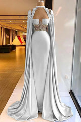 Green Mermaid Prom Dress Halter Neck Beaded Formal Dress