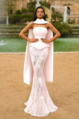 Green Mermaid Prom Dress Sleeveless Strapless Formal Dress With Lace Appliques