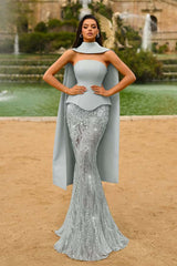 Green Mermaid Prom Dress Sleeveless Strapless Formal Dress With Lace Appliques