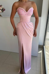 Green Mermaid Prom Dress Sleeveless Sweetheart Beaded Formal Dress