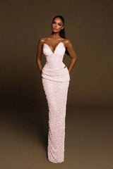 Green Mermaid Prom Dress Sweetheart Sleeveless Sequined Formal Dress