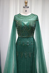 Green Sheath/Column Prom Dress Beaded Formal Dress
