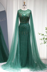 Green Sheath/Column Prom Dress Beaded Formal Dress