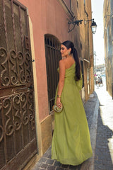 Green Sheath/Column Prom Dress Long Sleeve One Shoulder Formal Dress