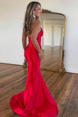 Halter Navy Mermaid Prom Dress Corset Long Evening Dress with Slit