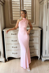 Halter Neck Open Back Mermaid Prom Dress Formal Evening Gown