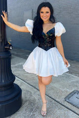 Homecoming Dress Mirror A Line Tiered Short Cocktail Dresses