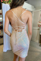 Homecoming Dress Sequin Ruched Tight Prom Dress