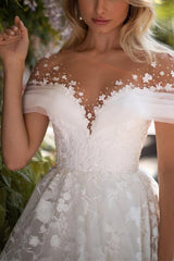 Illusion Neck Lace Wedding Dress