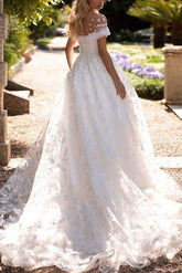 Illusion Neck Lace Wedding Dress