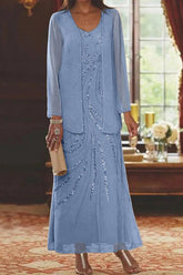 Jacketed Mother of the Bride & Groom Sheath Column Dresses with Sequins