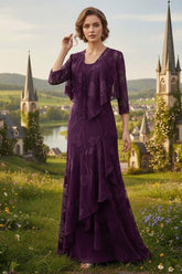 Jacquard Chiffon Mermaid Mother of the Bride Dress