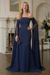 Jersey Mermaid Mother of the Bride Dress Sequin Embroidery