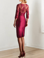 Knee Length Mother of the Bride Sheath Column Dresses