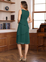 Knee Length V Neck A Line Dresses for Mothers of the Bride & Groom Featuring a Jacket with Sequins