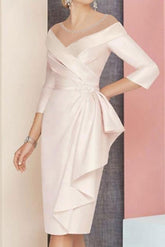 Knee Length V Neck Sheath Column Mother of the Bride Dresses