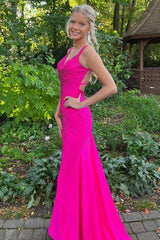 Lavender Prom Dress Rhinestone Spaghetti Straps Mermaid Evening Dress