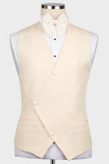 Light Champagne Three Piece Notched Lapel Wedding Suit for Men