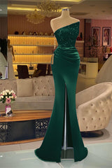 Light Purple Sequins Mermaid Evening Dress with Strapless Sleeveless Design and Slit
