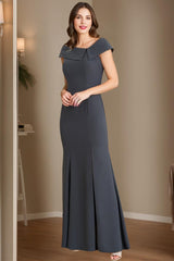 Long Mermaid Trumpet Mother of the Bride & Groom Dresses with Rhinestone Cowl Neck