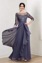 Long Mother of the Bride Dresses with A Line and Scoop Necklines