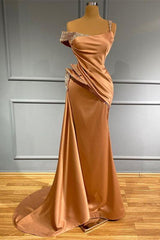 Long Off the Shoulder Ruffles Mermaid Evening Dress with Beads