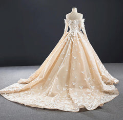 Long Sleeve Quinceanera Dress Off the Shoulder Butterfly Ball Gown Sweet 16 Dress